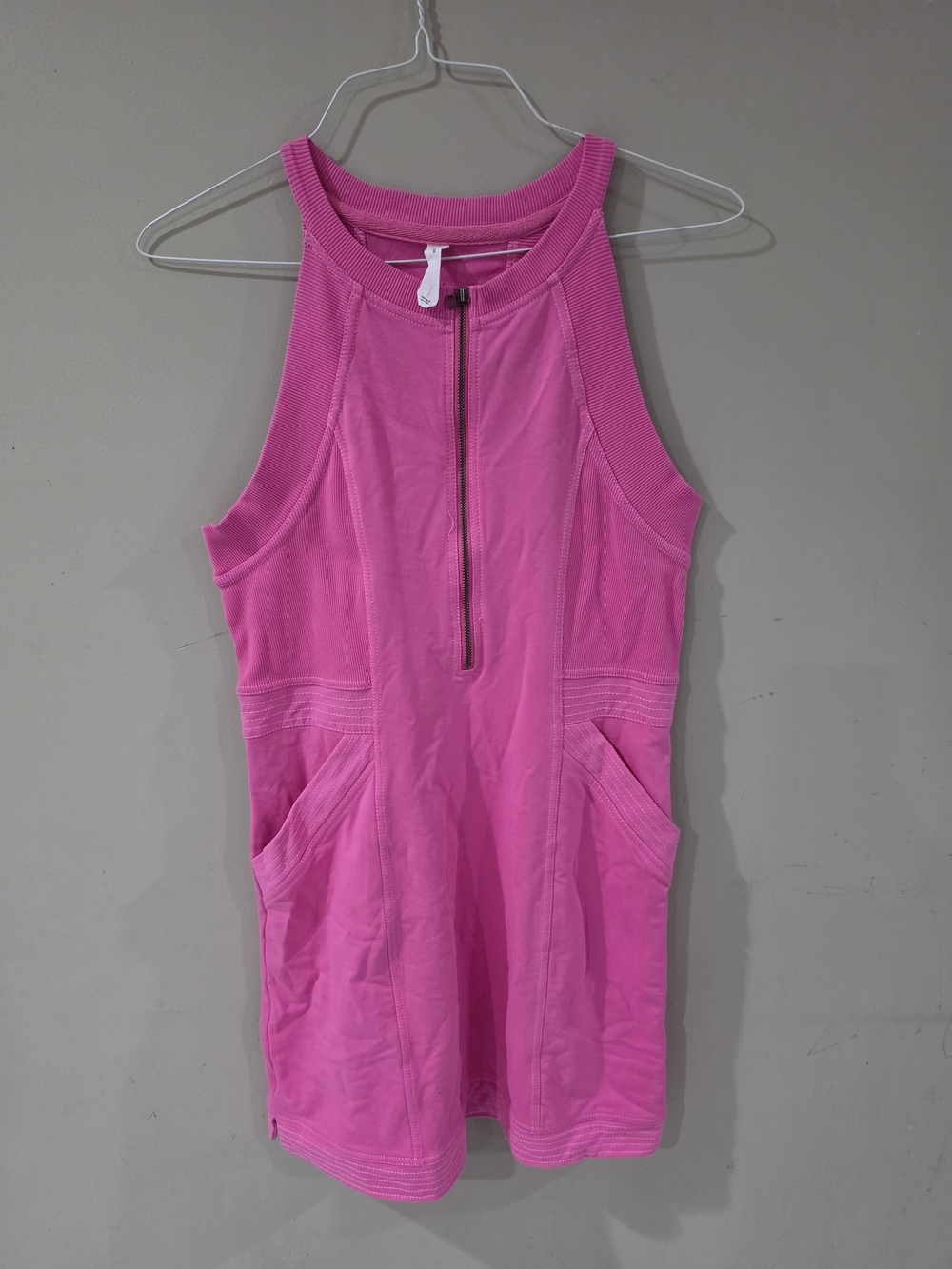 Daily Practice Anthropologie Hot Pink Half Zip Sleeveless Dress Medium